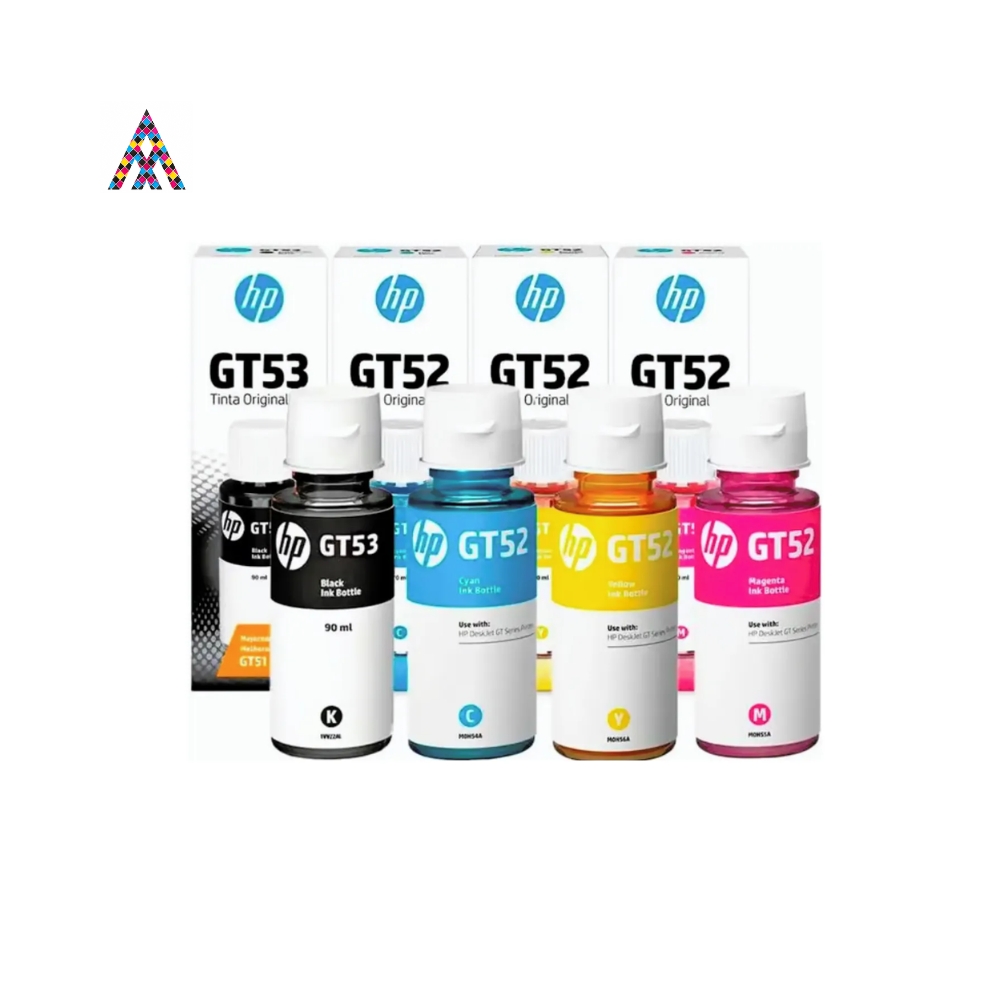 [WC-1600-Amarillo-Y] Tintas HP GT52 y HP GT53 Originales – Individuales y Kit Completo (Negro, Cian, Magenta y Amarillo) (Amarillo (Y).)