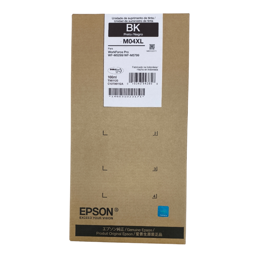 [T961120] Bolsa De Tinta Epson Negra M04XL Alta Capacidad (T961120) WF-M5299/M5799