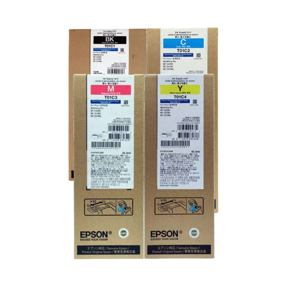 [CT01C] Combo De Bolsas De Tintas T01C1 Negra y T01C2, T01C3, T01C4 Colores WF-C529R/C579R/C579Ra