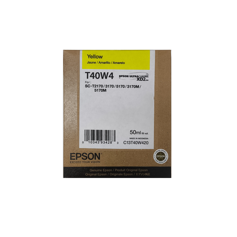 [T40W420] Cartucho De Tinta Epson T40W4 Amarillo Original 50 ML (T40W420) SC-T2170/3170/5170/3170M/5170M