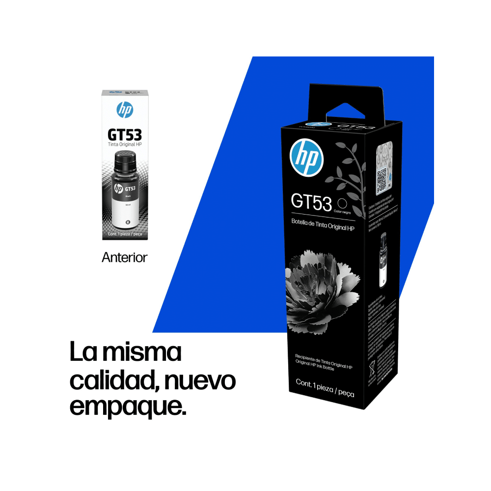 [1VV22A] Botella De Tinta HP GT53 Negra Original (1VV22A)