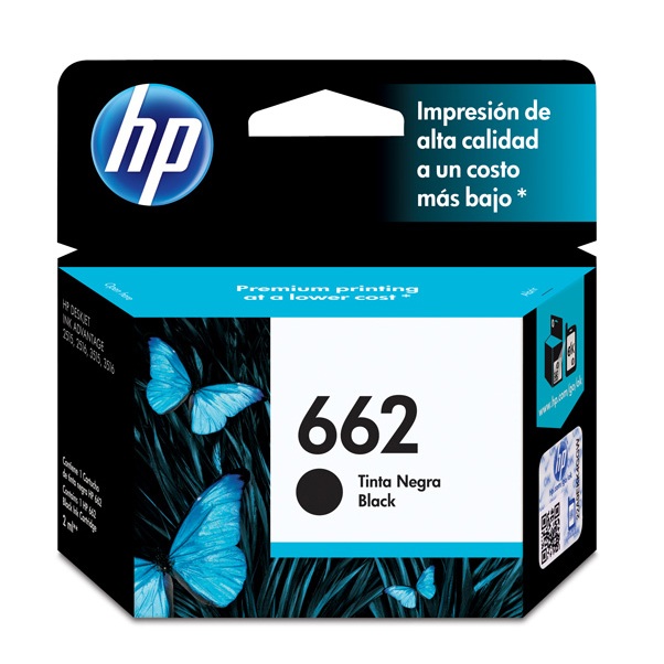 [CZ103AL] Cartucho De Tinta HP 662 Negro Original (CZ103AL)