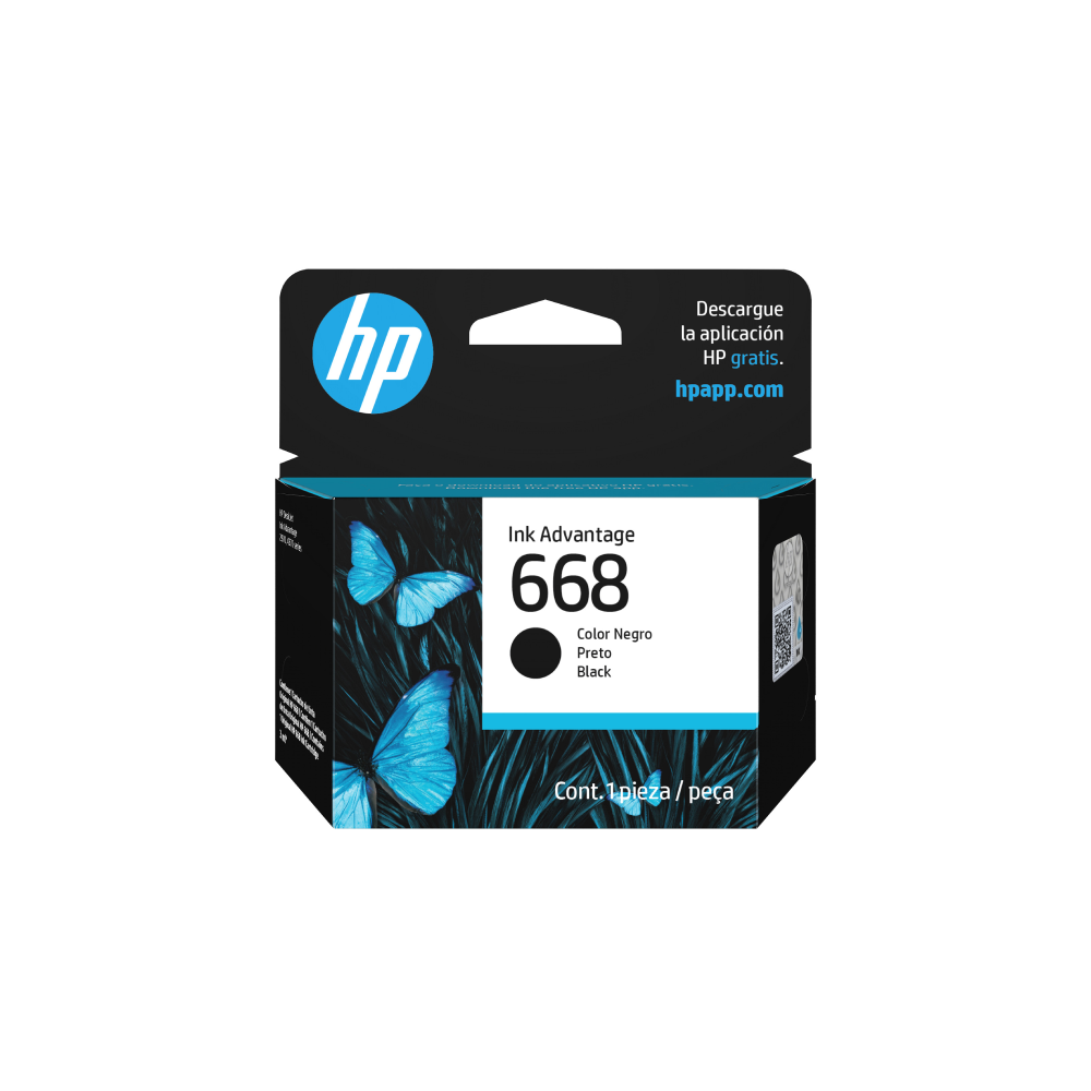 [7FP37VL] Cartucho De Tinta HP 668 Negro Original (7FP37VL)
