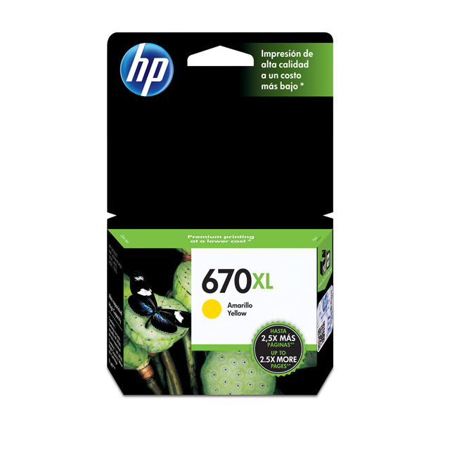 [CZ120AL] Cartucho De Tinta HP 670XL Amarillo (CZ120AL)