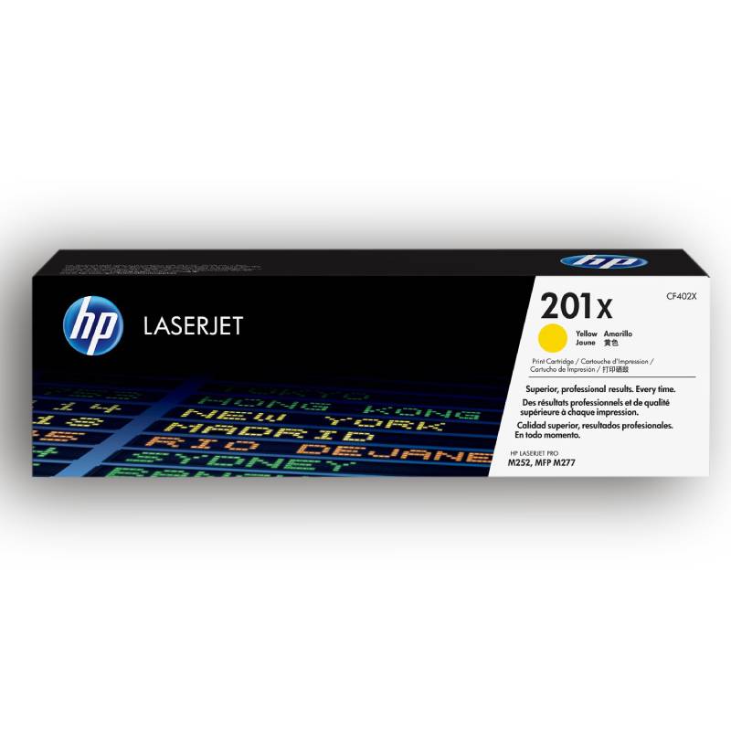 [CF402X] Cartucho De Toner HP 201X Amarillo Alto Rendimiento Laserjet Original (CF402X)