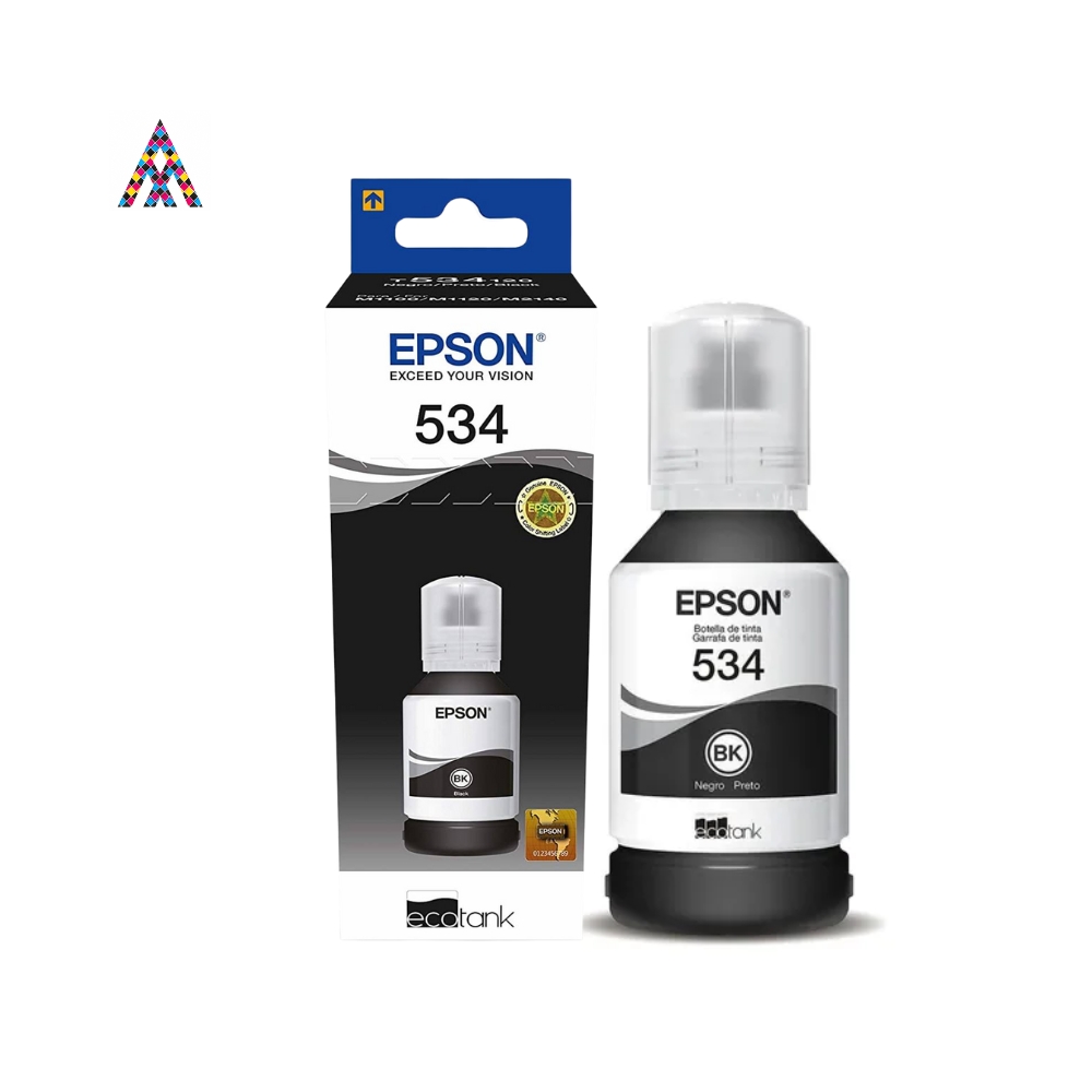 [WC-1882] Tinta Epson 534 Negra Original – Botella de Alto Rendimiento para Impresoras EcoTank