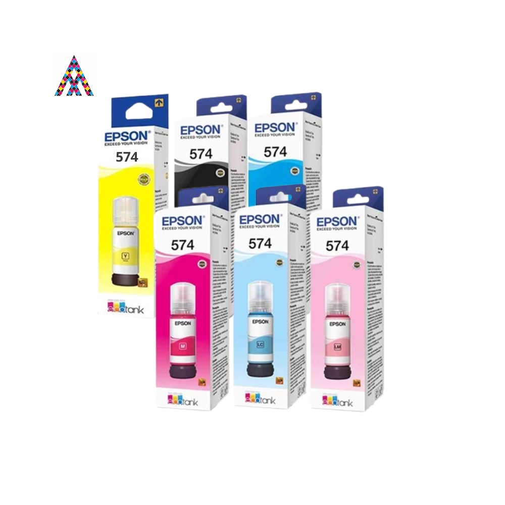[WC-1769-Amarillo-Y] Tintas Epson 574 Originales – Pack Completo 6 Colores o Botellas Individuales (BK, Cian, Magenta, Amarillo, Light Cian, Light Magenta) (Amarillo (Y).)