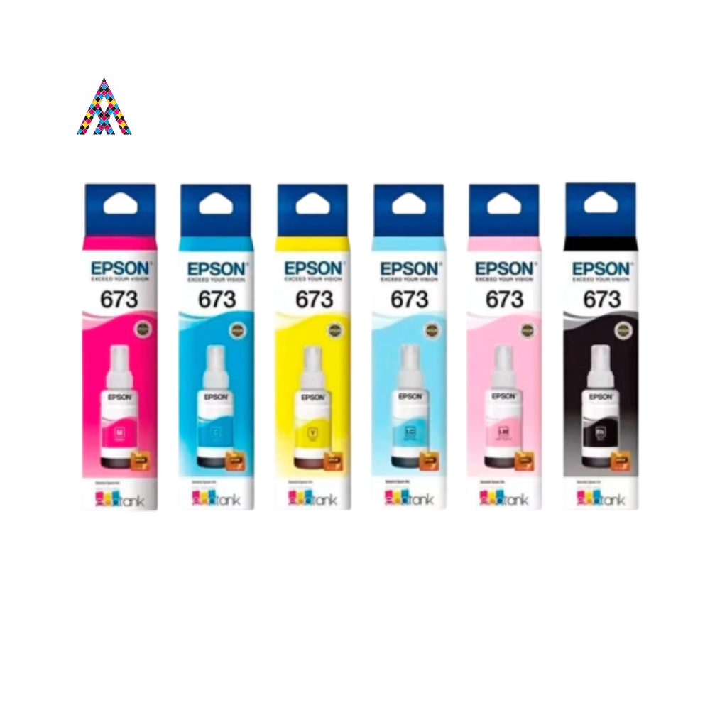 [WC-1741-Amarillo-Y] Tintas Epson 673 – Pack Completo y Botellas Individuales (Negro, Cian, Magenta, Amarillo, Light Cian, Light Magenta) (Amarillo (Y).)